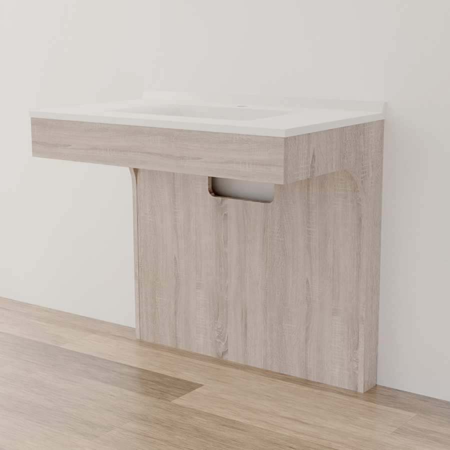 Corps de meuble salle de bain PMR ALTEA 70 cm aspect bois Cambrian Oak - vue de face