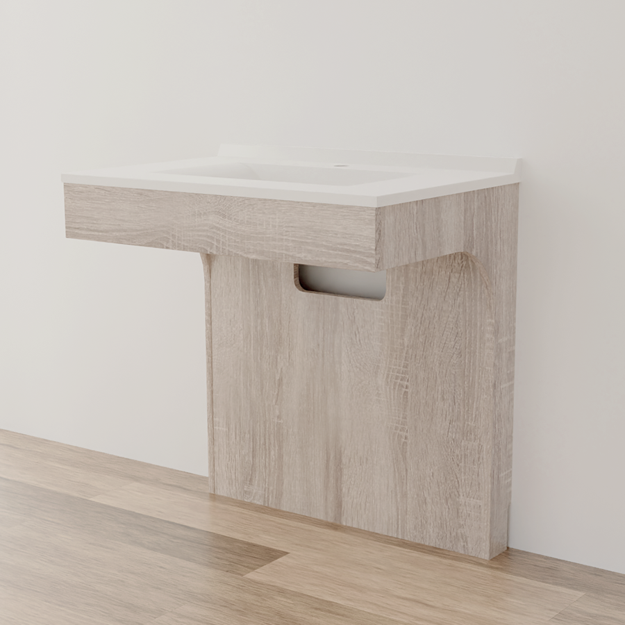 Corps de meuble salle de bain PMR ALTEA 80 cm aspect bois Cambrian Oak - vue de face