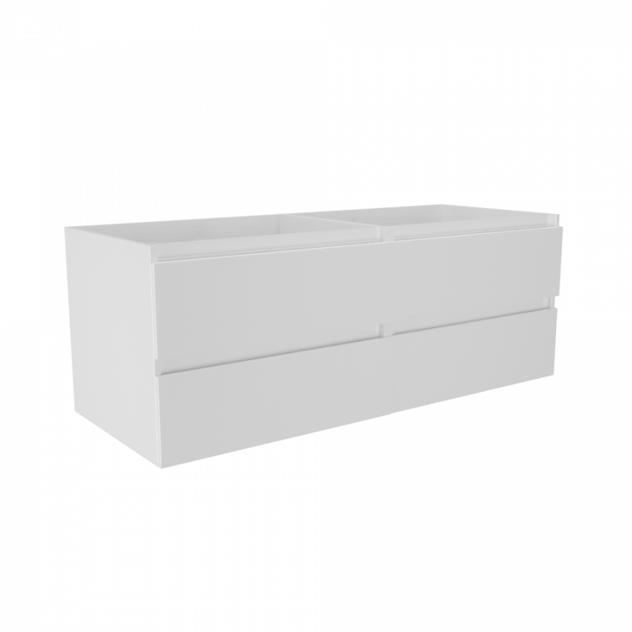 Caisson de meuble salle de bain 140 cm ARLEQUIN Blanc - sans plan vasque