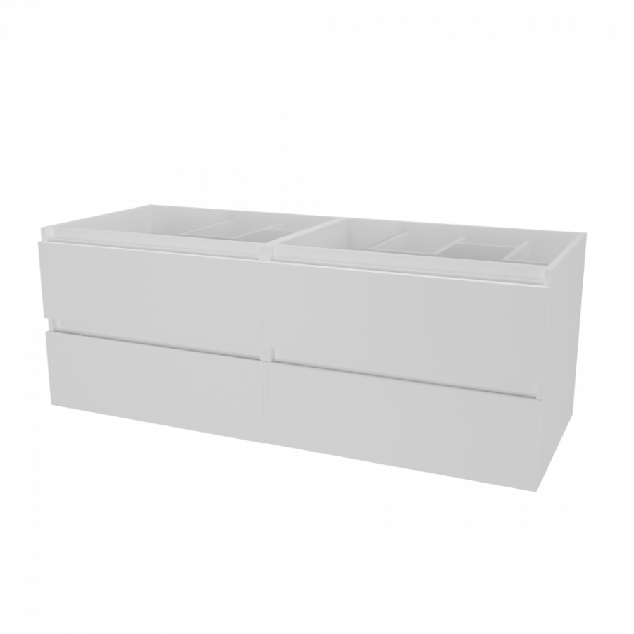 Caisson de meuble salle de bain 140 cm ARLEQUIN Blanc - sans plan vasque