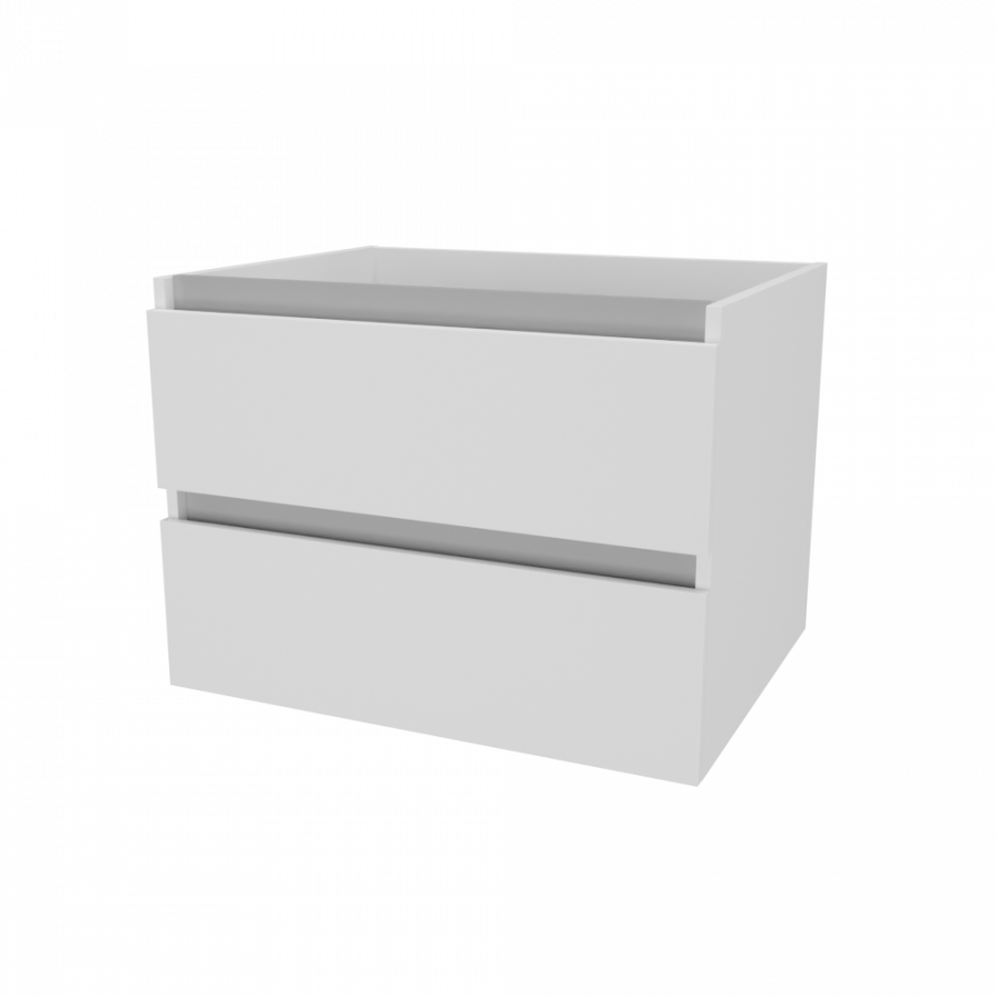 Caisson de meuble salle de bain 70 cm ARLEQUIN Blanc + traverses grises 