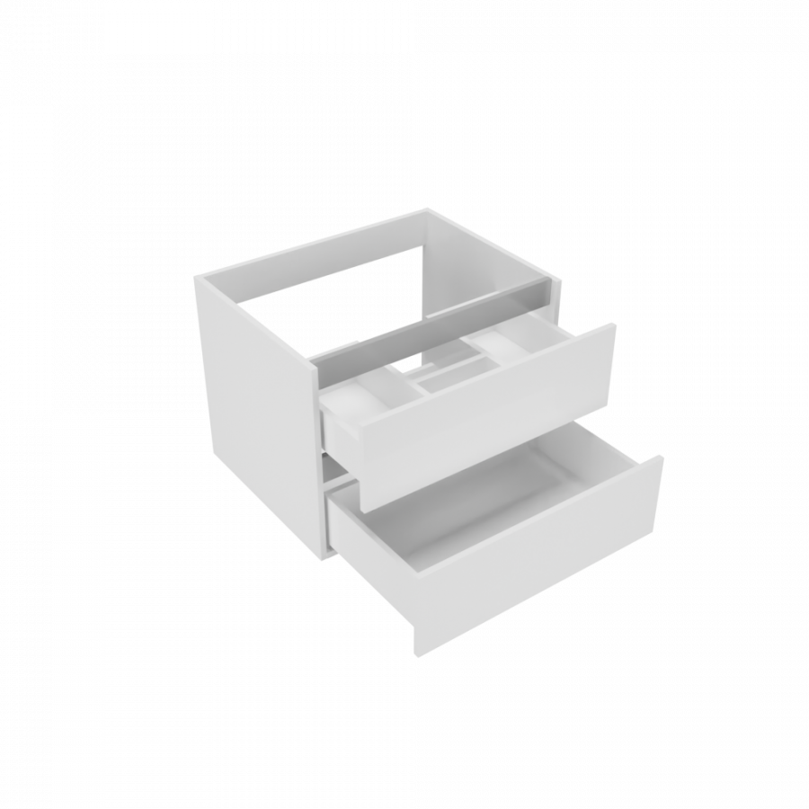 Caisson de meuble salle de bain 70 cm ARLEQUIN Blanc + traverses grises
