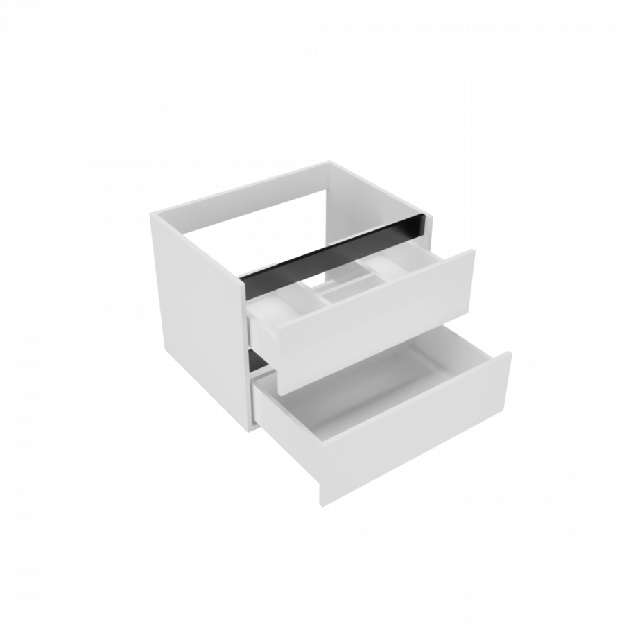 Caisson de meuble salle de bain 70 cm ARLEQUIN Blanc + traverses noires