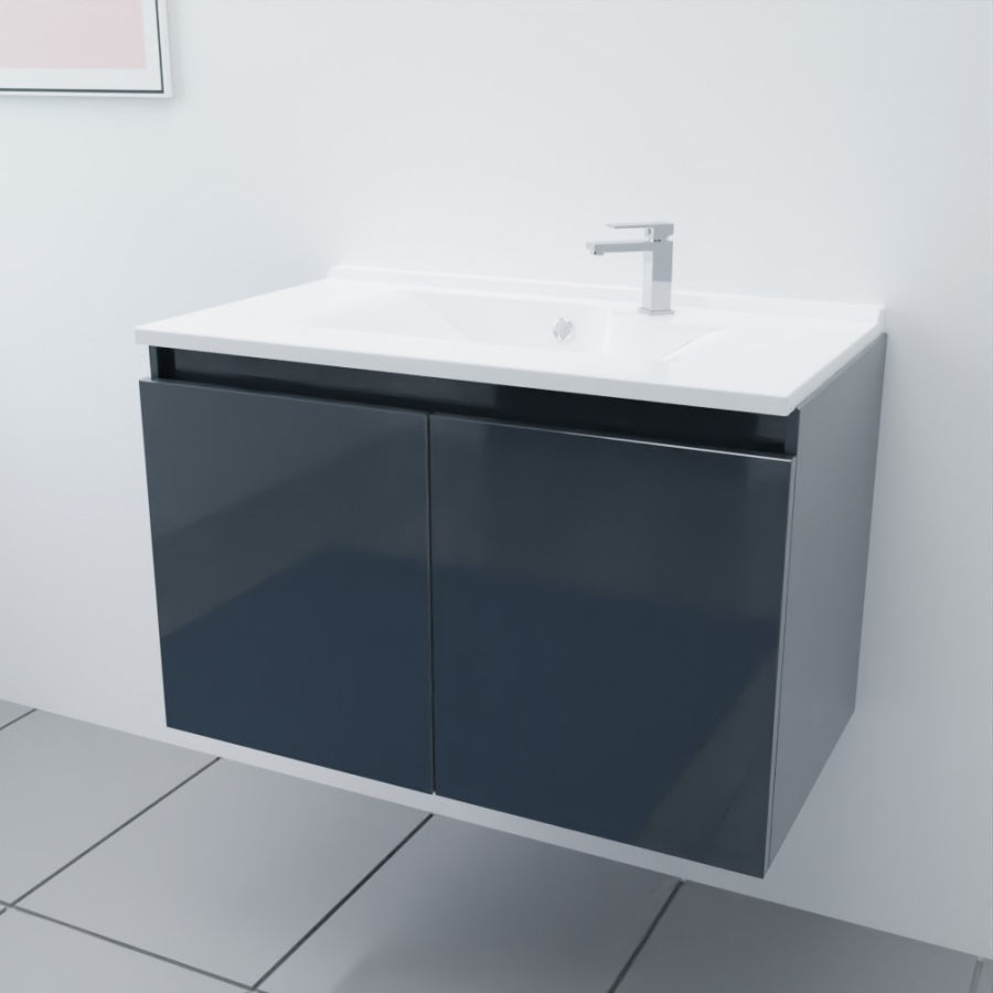 Pack meuble salle de bain avec vasque PROLINE 80 cm - Gris anthracite