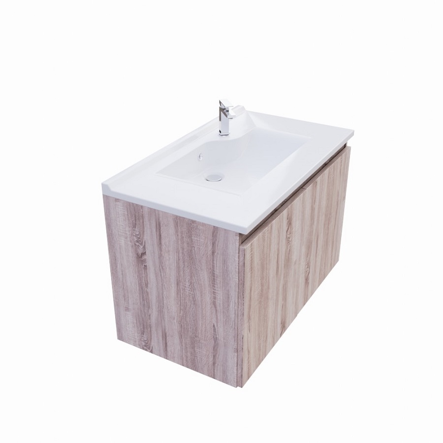 Pack meuble salle de bain avec vasque PROLINE 80 cm coloris bois