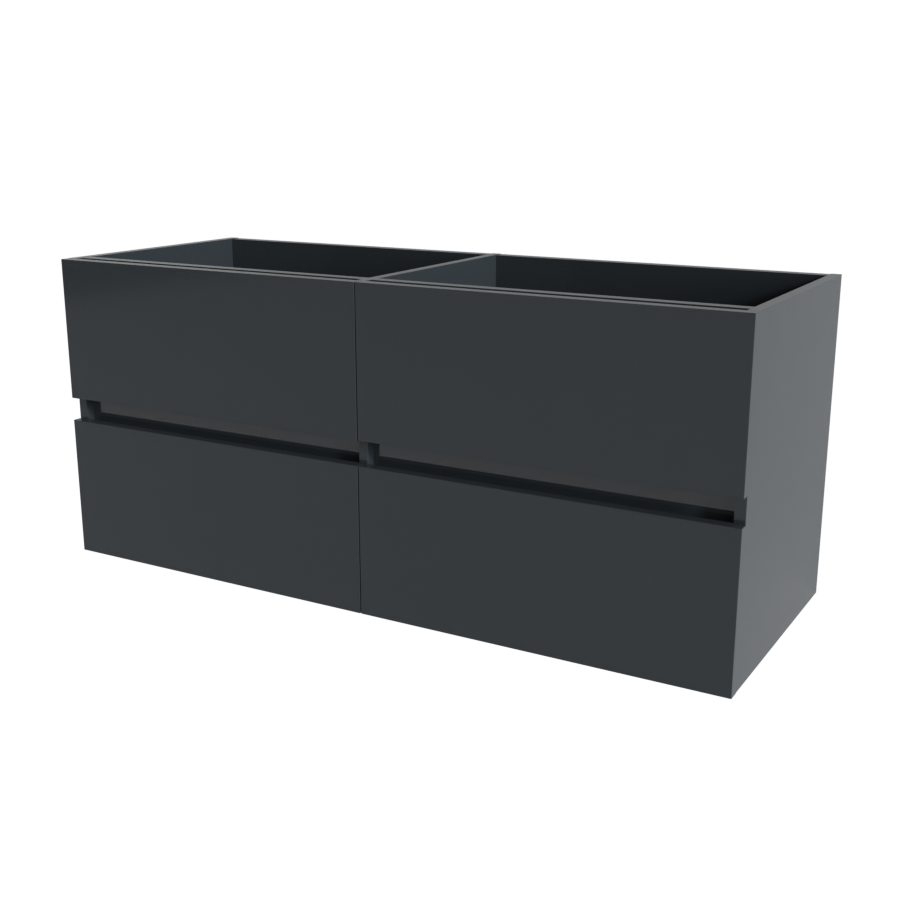 Caisson de meuble salle de bain 140 cm ROSALY Gris anthracite sans plan vasque