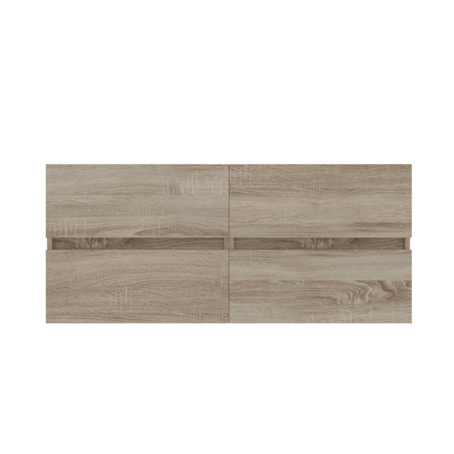 Caisson de meuble salle de bain 120 cm ROSALY aspect bois Cambrian Oak - sans plan vasque vue de face