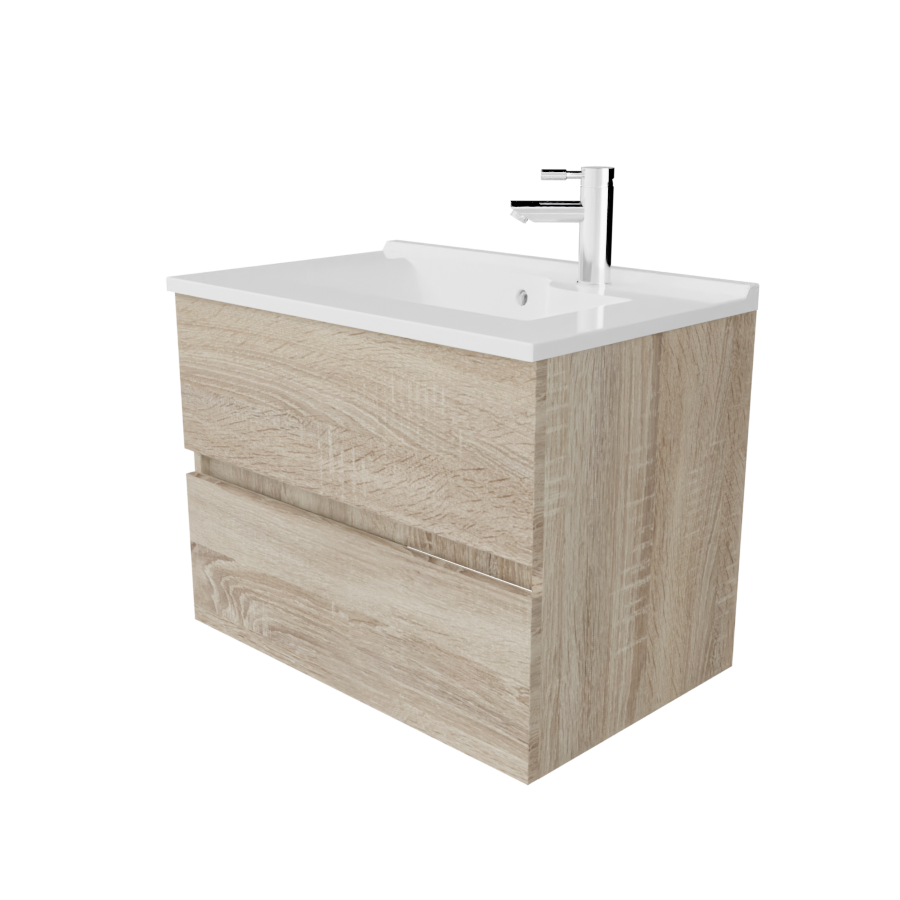 Meuble de salle de bain ROSALY cambrian oak avec plan vasque 