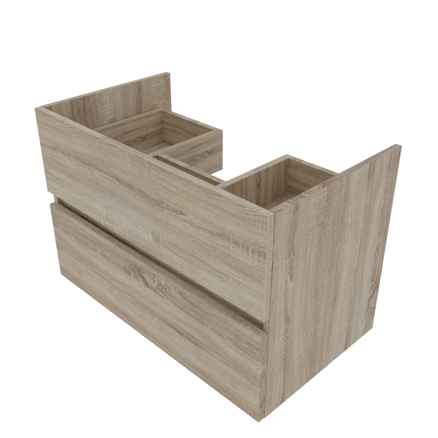Caisson de meuble salle de bain 70 cm ROSALY aspect bois Cambrian Oak - sans plan vasque vue de dessus