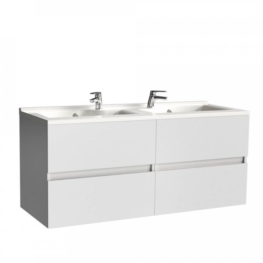 Meuble de salle de bain ROSALY 120 cm avec plan double vasque