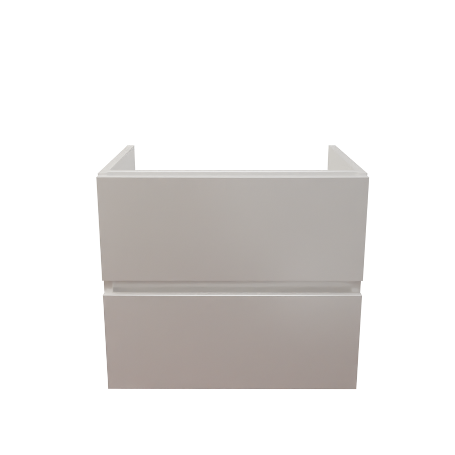 Caisson de meuble salle de bain blanc en inox deux tiroirs 60 cm de largeur collection ROSINOX vue de face
