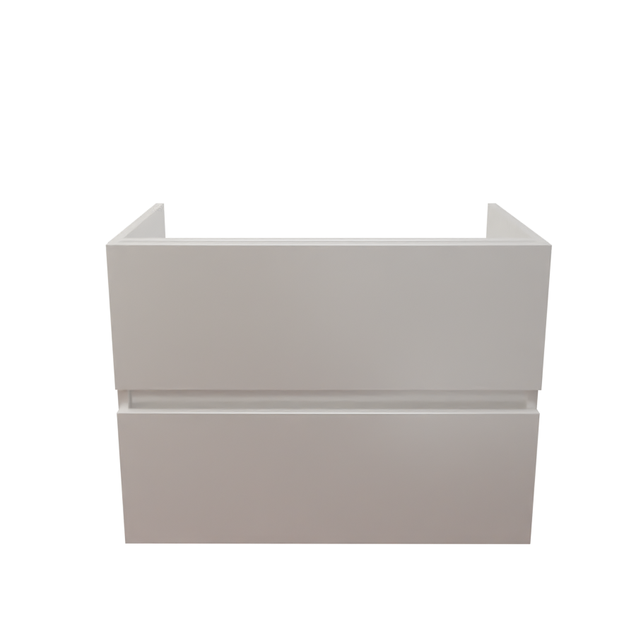 Caisson de meuble salle de bain blanc en inox deux tiroirs 70 cm de largeur pour simple vasque collection ROSINOX vue de face
