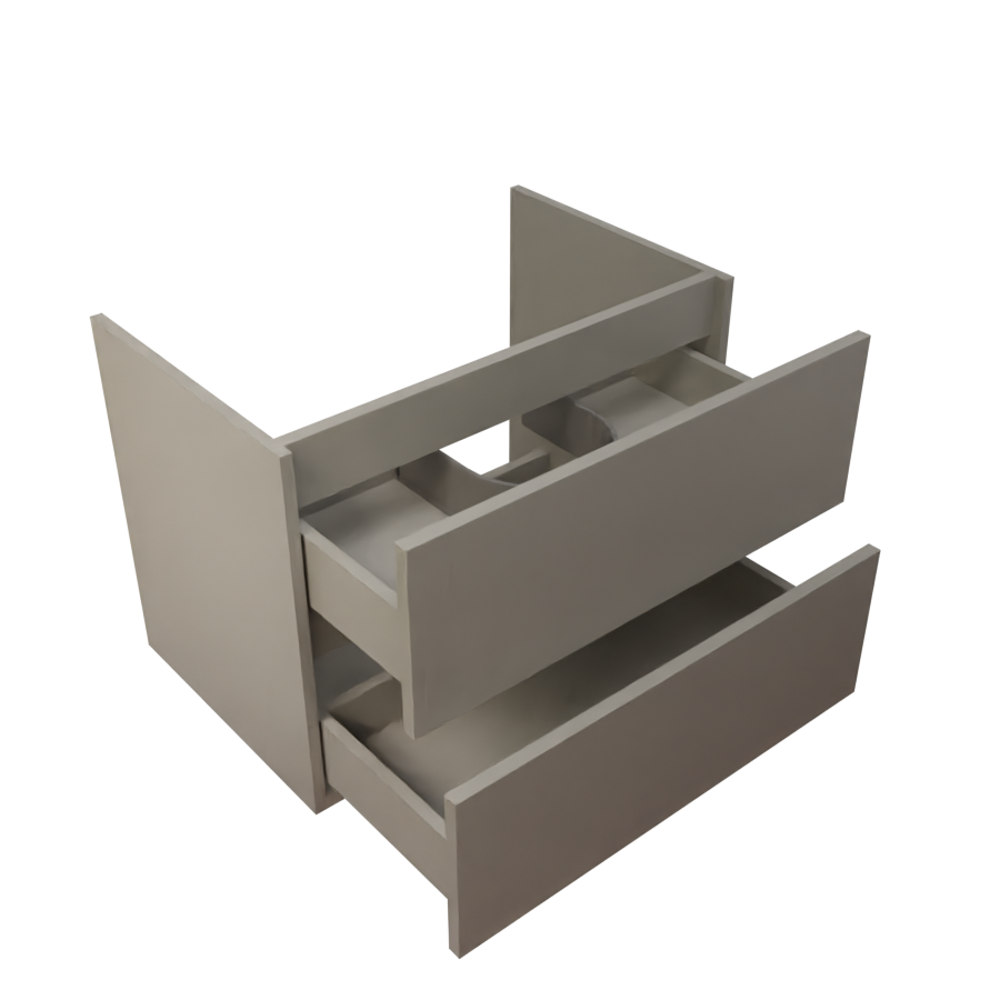 Caisson de meuble salle de bain gris clair en inox deux tiroirs 70 cm de largeur collection ROSINOX vue  avec tiroirs ouverts