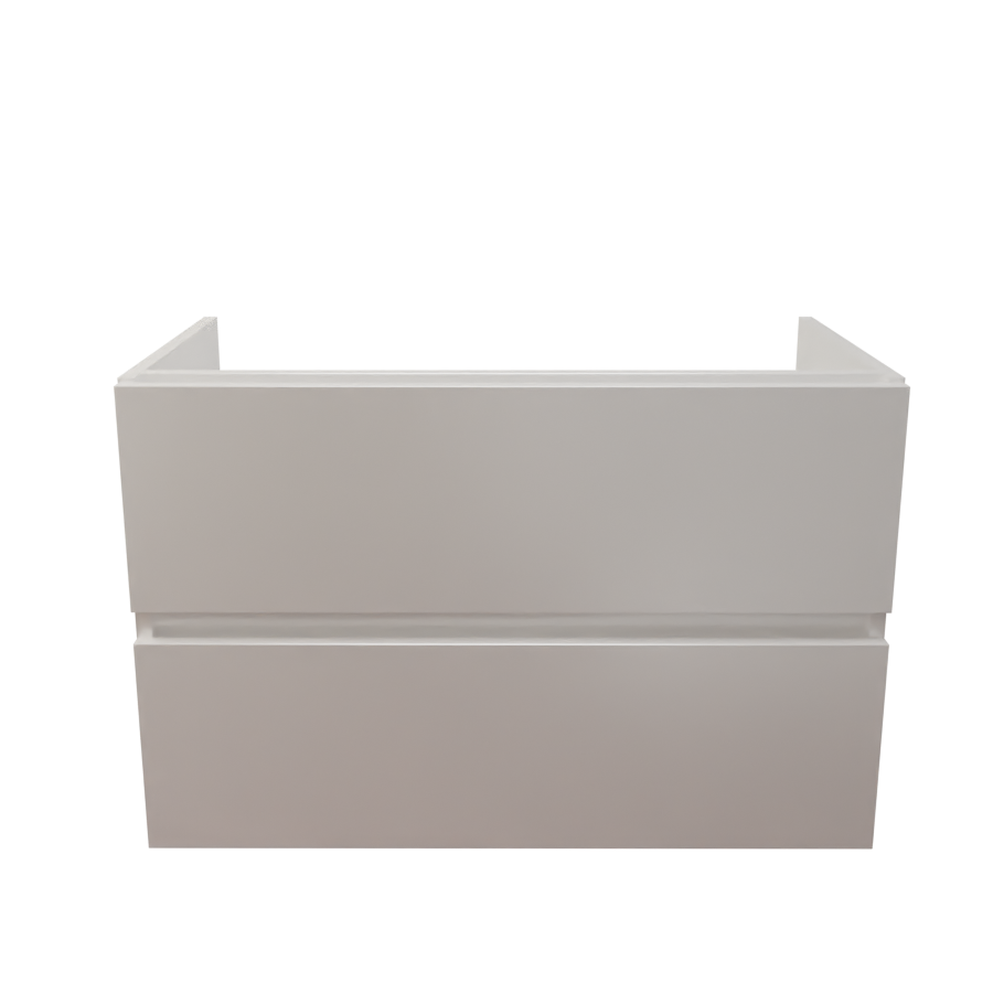 Caisson de meuble salle de bain blanc en inox deux tiroirs 80 cm de largeur pour simple vasque collection ROSINOX vue de face