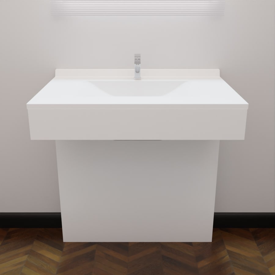 Ensemble EPURE meuble salle de bain PMR 80 cm avec plan vasque en résine