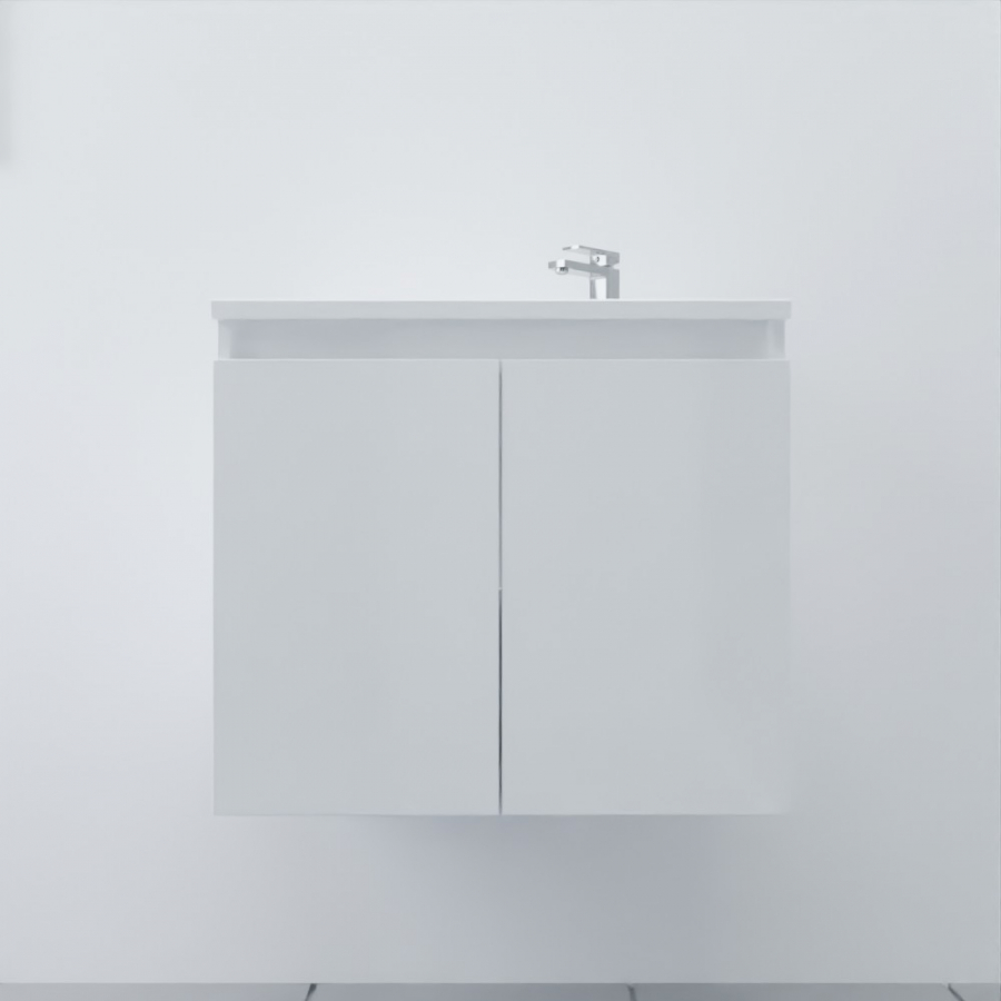 Ensemble meuble salle de bain 60 cm PROLINE avec plan simple vasque en résine