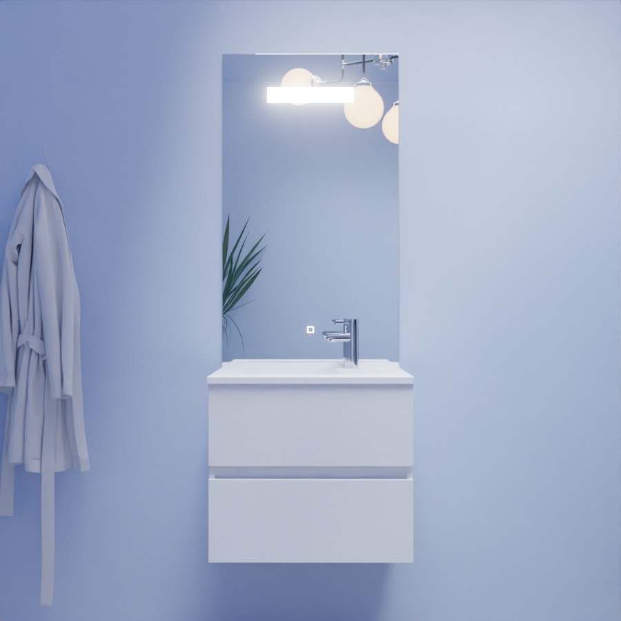 Ensemble ROSALY meuble salle de bain 60 cm avec miroir - Creazur Pro