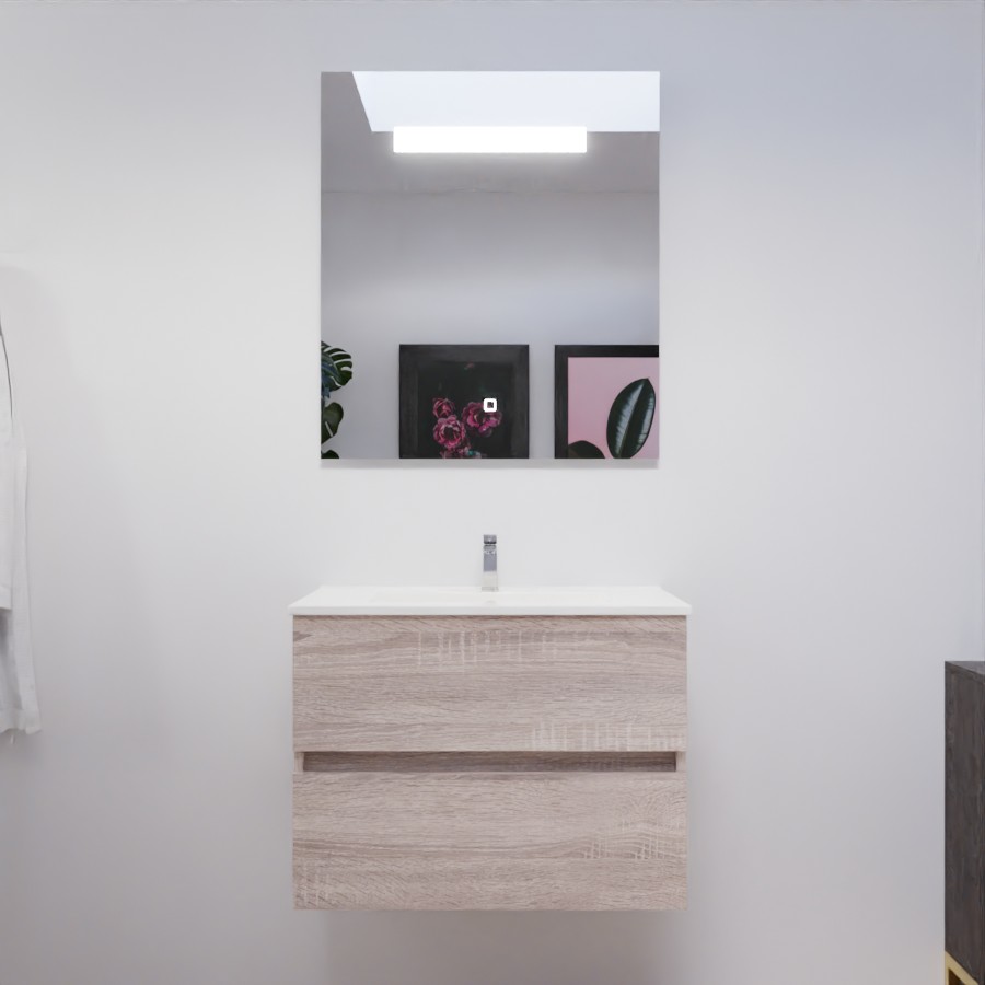 Ensemble meuble salle de bain 70 cm avec miroir ROSALY