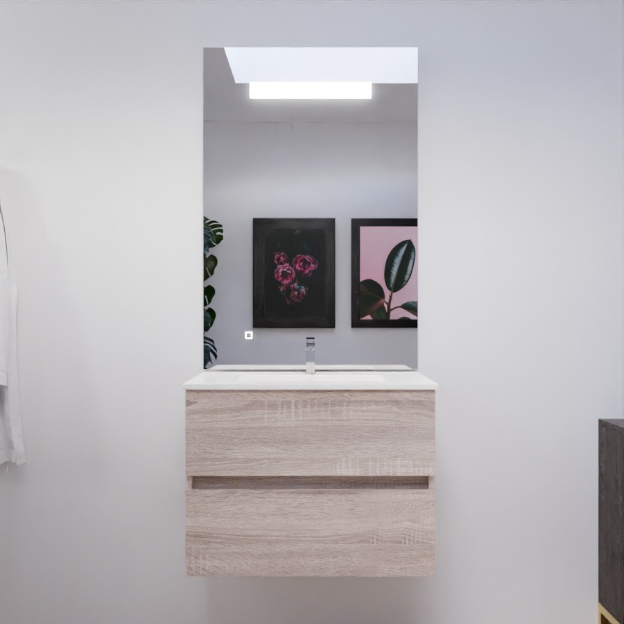 Ensemble meuble salle de bain 70 cm avec miroir ROSALY