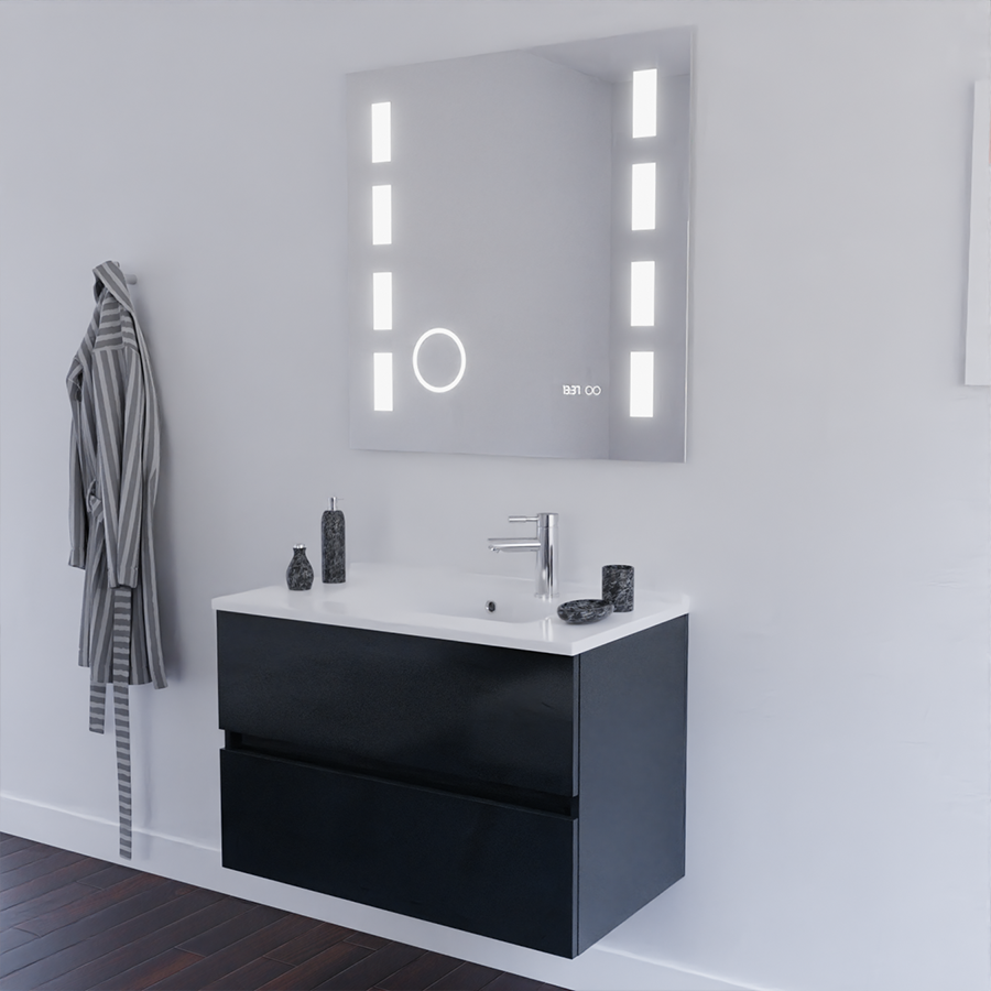 Ensemble meuble salle de bain 70 cm avec miroir ROSALY