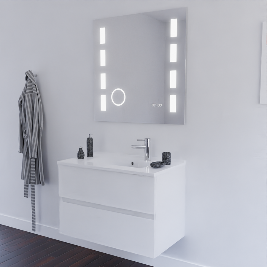 Ensemble meuble salle de bain 70 cm avec miroir ROSALY