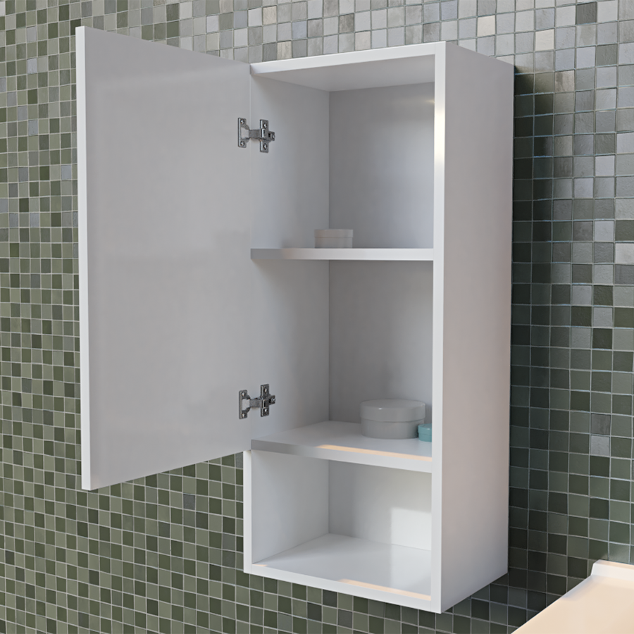 Armoire de rangement salle de bain GALAXY Blanc brillant