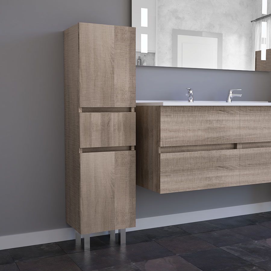 Armoire colonne de salle de bain UNIVERS Cambrian Oak