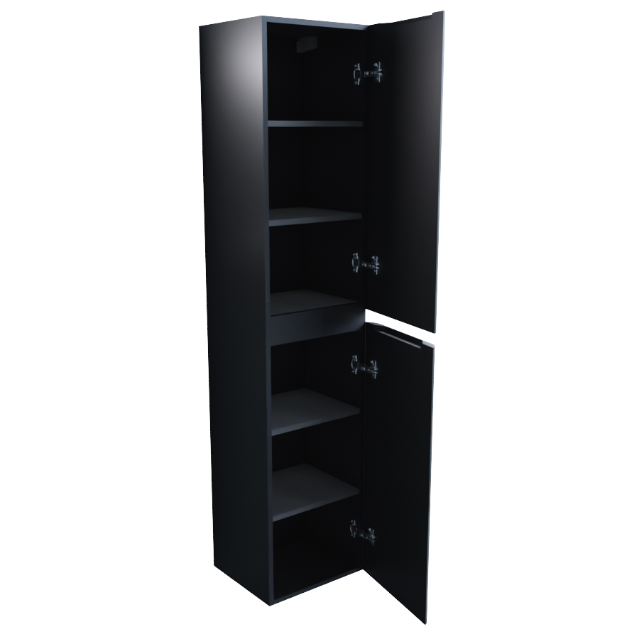 Armoire colonne de salle de bain PEARL noir mat 35 cm x 32 cm x 160 cm