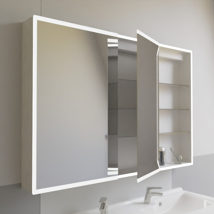 Miroir éclairage LED de salle de bain LOUTRO avec interrupteur tactile,  anti-buée et loupe - 120x80cm - Miroir - cosyneo