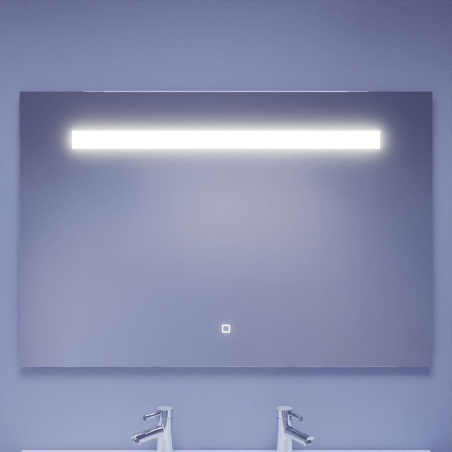 Miroir de salle de bain avec tablette et éclairage LED 120 cm x 80 cm ETAL  - Creazur Pro