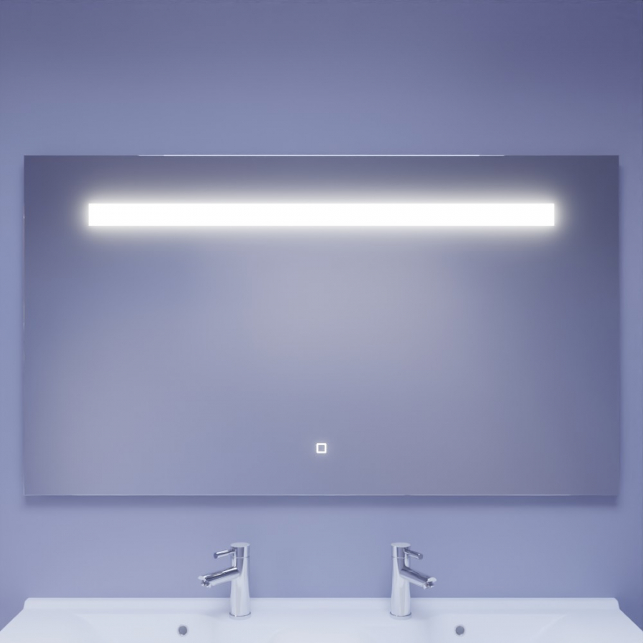 Miroir 140x80 cm rétro-éclairant LED, anti-buée, Pure