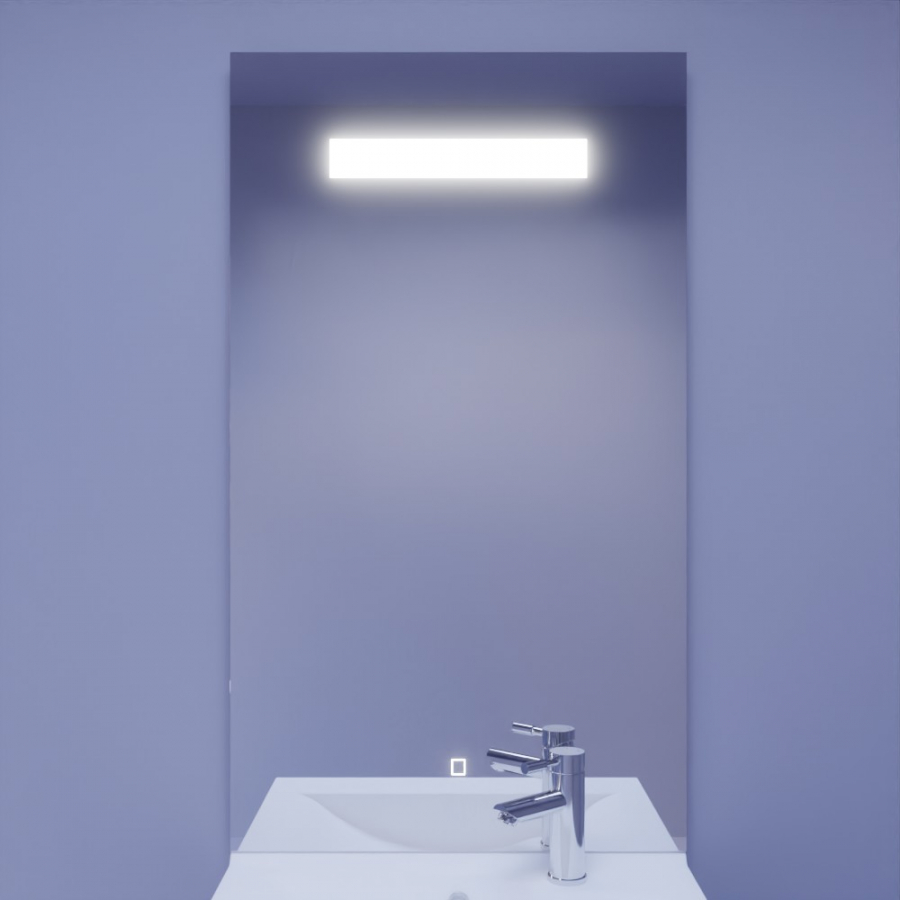 Beau Miroir Salle De Bain Lumineux LED WIEDEN, INTERRUPTEUR, HORLOGE, MAKEUP