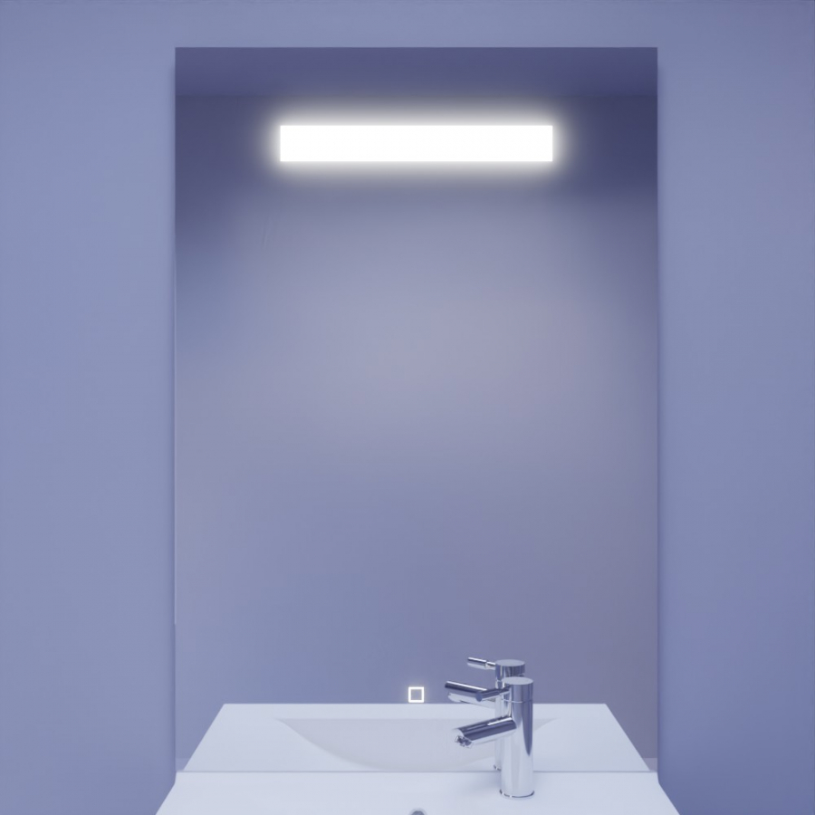 Miroir de salle de bain avec tablette et éclairage LED 70 cm x 80 cm ETAL -  Creazur Pro