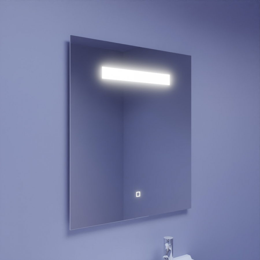Miroir rétroéclairant LED 70 cm x 80 cm avec interrupteur sensitif ELEGANCE