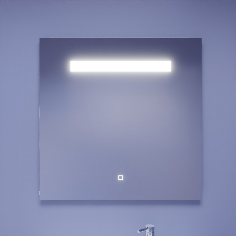 Miroir rétroéclairant LED 80 cm x 80 cm avec interrupteur sensitif ELEGANCE