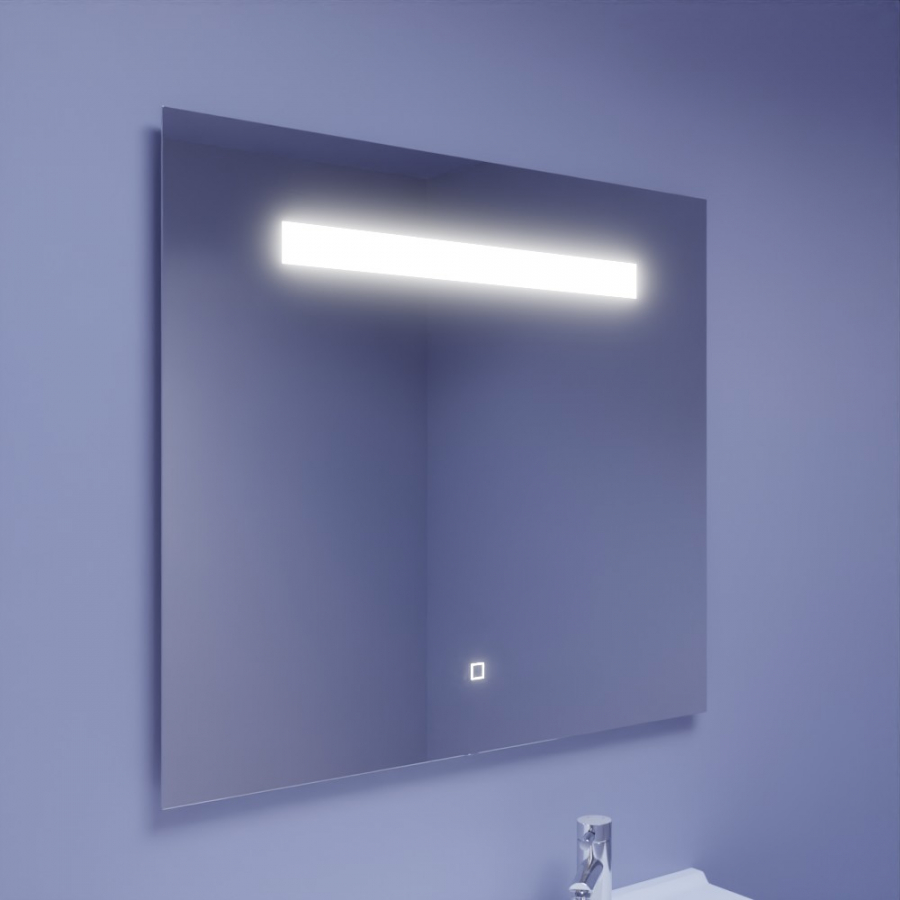 Miroir rétroéclairant LED 90 cm x 80 cm avec interrupteur sensitif ELEGANCE