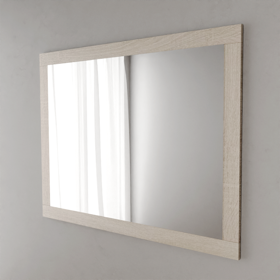 Miroir de salle de bain MIRALT 140 cm x 109 cm cadre décoratif en coloris bois