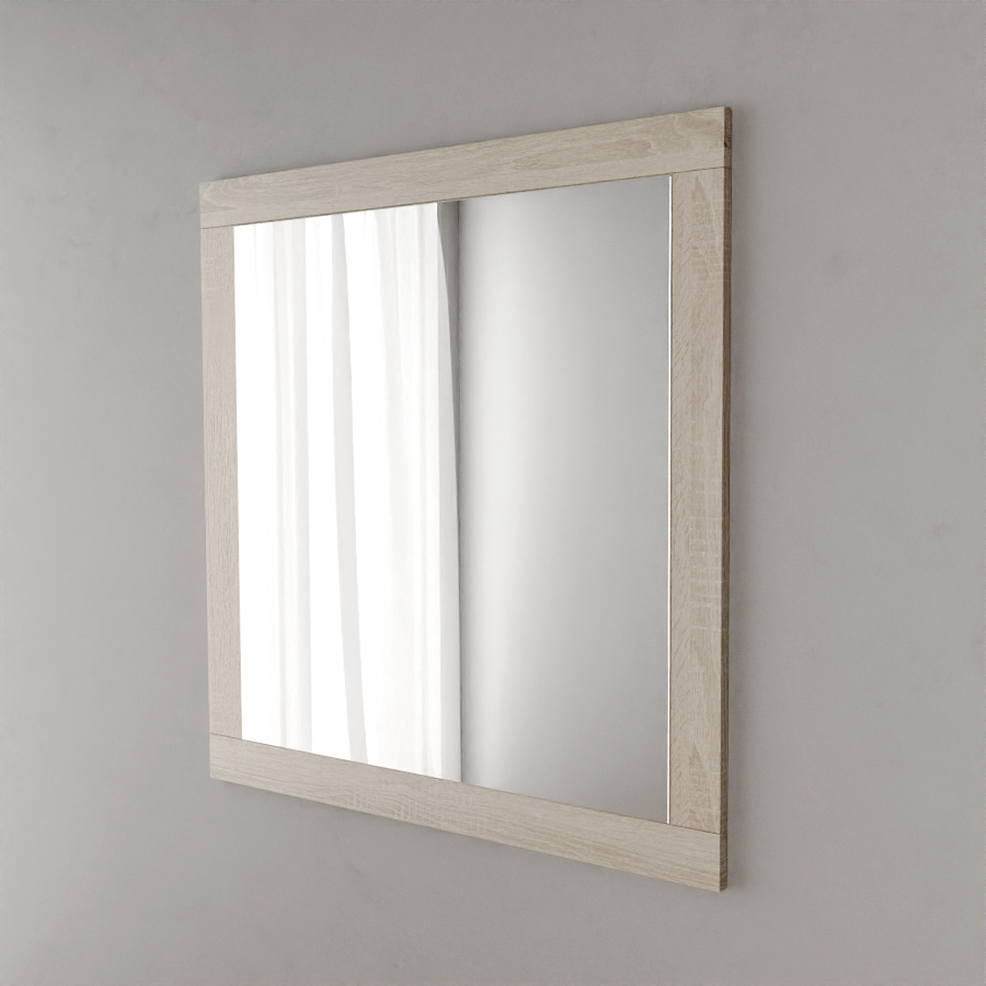 Miroir de salle de bain MIRALT 80 cm x 109 cm cadre décoratif coloris bois