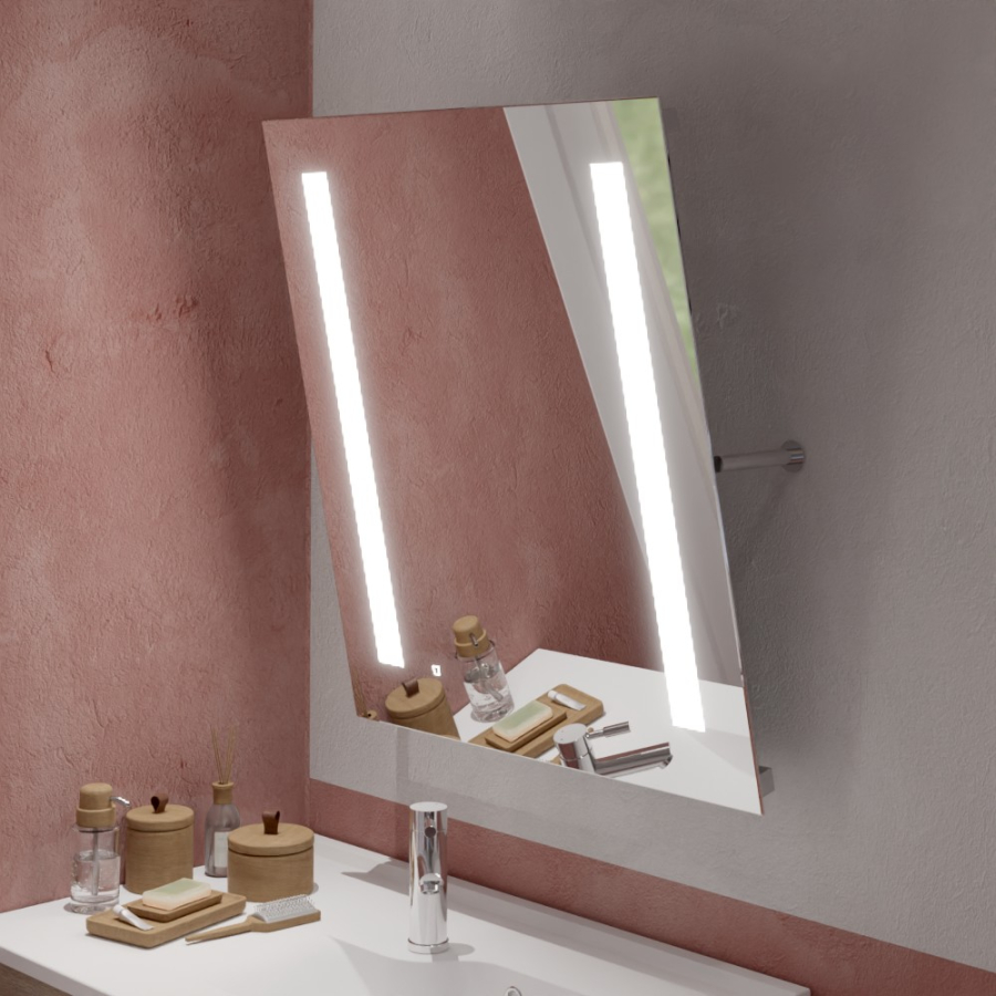 Miroir lumineux inclinable ROTARY avec interrupteur sensitif 70 cm