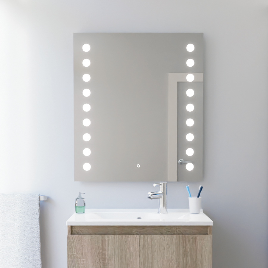 Miroir avec éclairage LED intégré 70 cm x 80 cm STARLED - Creazur Pro