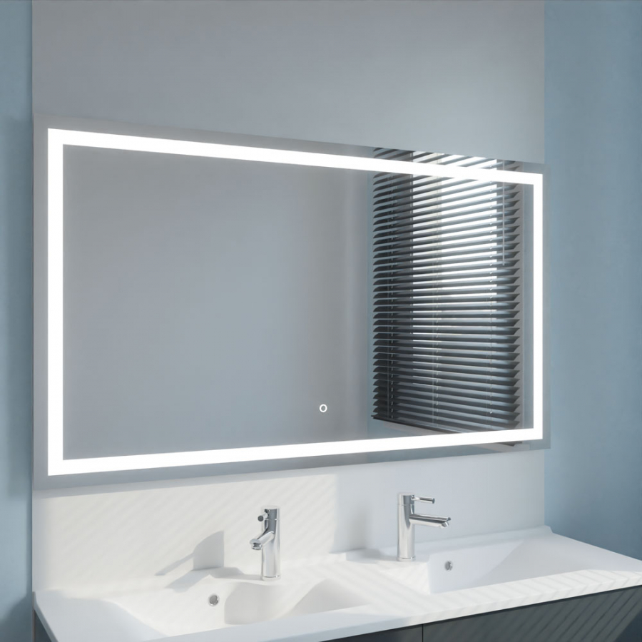 Miroir de salle de bain avec cadre LED intégré et interrupteur sensitif VISTA 140 cm x 80 cm bain avec cadre LED intégré et interrupteur sensitif VISTA 140 cm x 80 cm