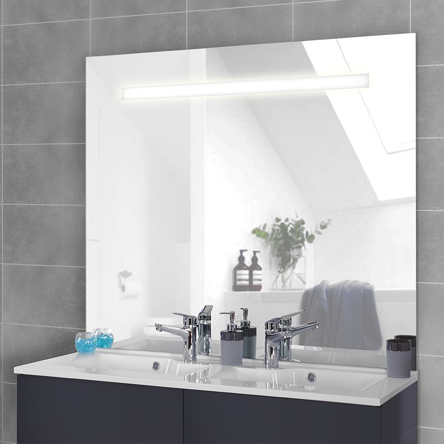 Miroir rétroéclairant LED 140 cm x 105 cm avec interrupteur sensitif  ELEGANCE - Creazur Pro