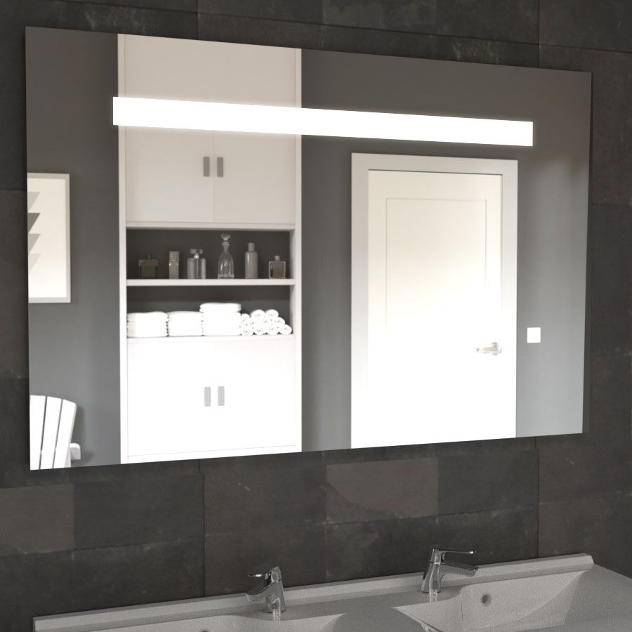 Miroir rétroéclairant LED 120 cm x 80 cm avec interrupteur sensitif ELEGANCE