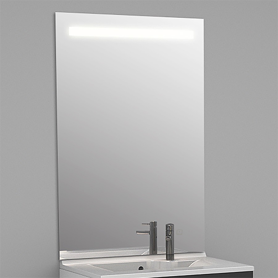 Miroir rétroéclairant LED 60 cm x 105 cm avec interrupteur sensitif ELEGANCE