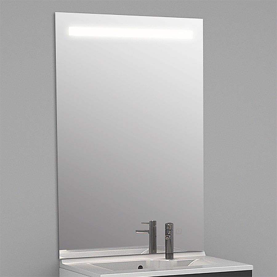 Miroir rétroéclairant LED 70 cm x 105 cm avec interrupteur sensitif ELEGANCE