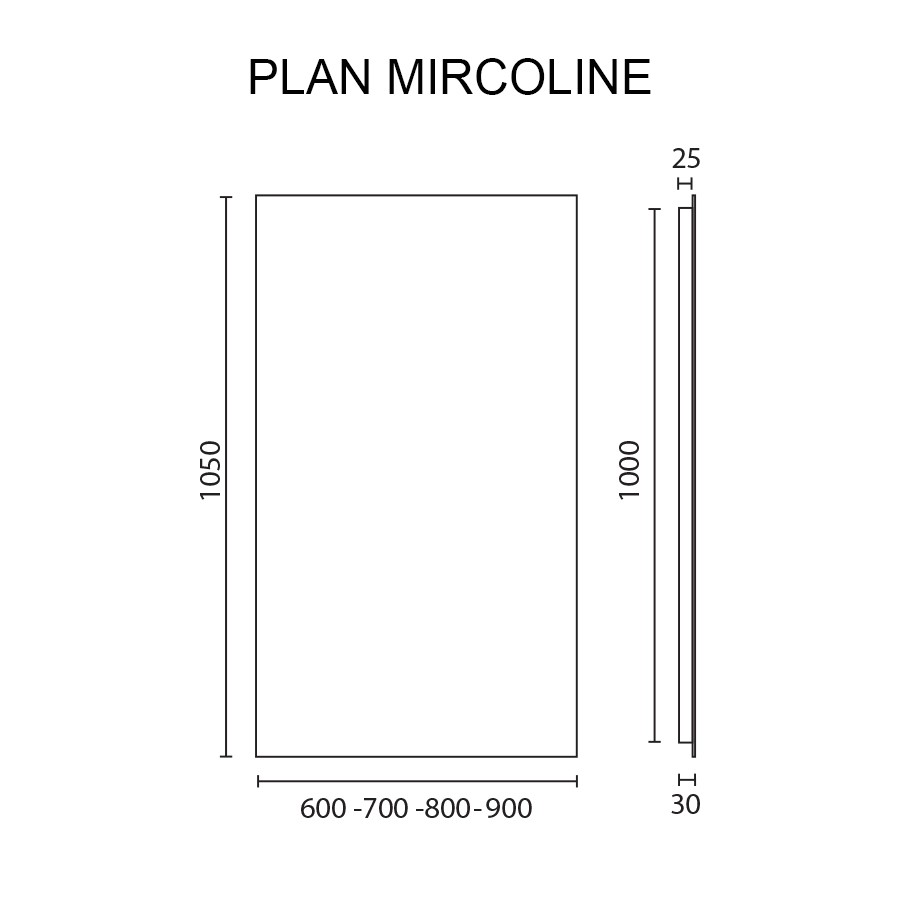 Miroir de salle de bain MIRCOLINE 60 cm x 105 cm