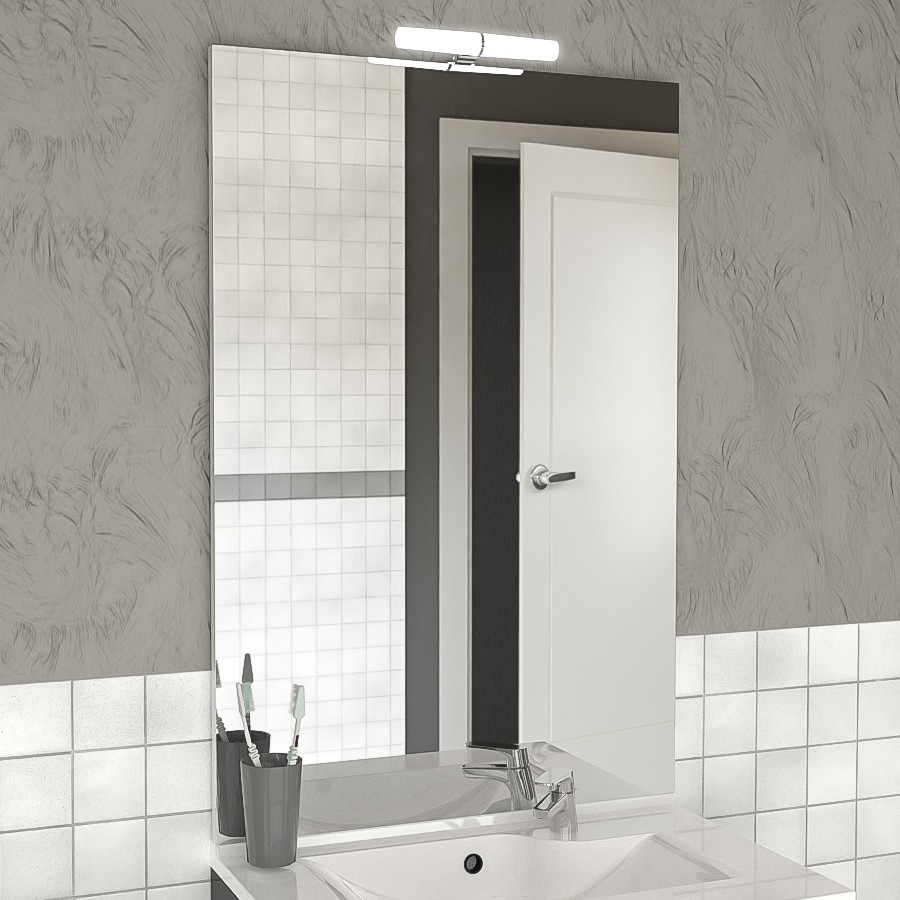 Miroir de salle de bain avec applique MIRCOLINE 80 cm x 105 cm