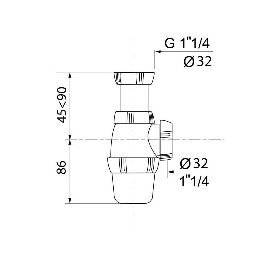 Siphon lavabo wirquin - plan