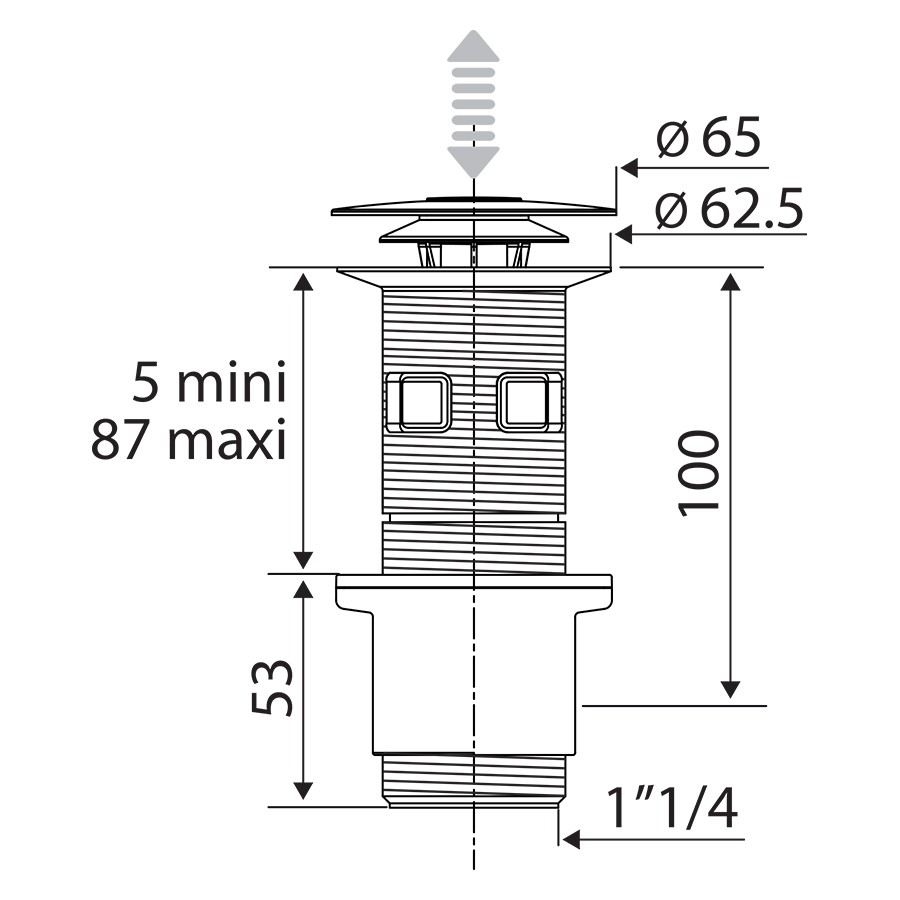 Bonde lavabo clic clac Spéciale LILA (Digiclick) - plan 1