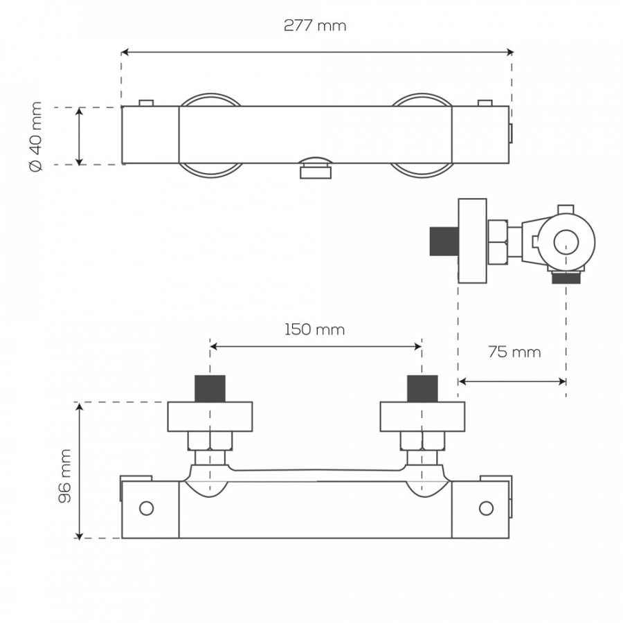 Mitigeur thermostatique douche KELLY schéma